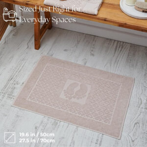 6888d9722956eb4607a48824bfac91a725fae90abb40ba3801d46.jpg Cotton Bath Mat Towel Set of 2 – Ultra-Soft 100% Turkish Cotton Bathroom Floor Towels, Hotel-Style Bath Mats, Washable & Absorbent, 20"x27.5"