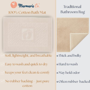6888d973d20590c866bf02d63abe3bf79a3b590e383837244ab70.jpg Cotton Bath Mat Towel Set of 2 – Ultra-Soft 100% Turkish Cotton Bathroom Floor Towels, Hotel-Style Bath Mats, Washable & Absorbent, 20"x27.5"