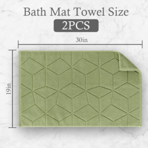 Hotel Quality - 1100GSM, 2 PACK Gray Bathroom Mats [Not a Bath Rug] - 100% Turkish Cotton | Thick | 19"x30" | Washable, Soft Bath Mat Towel for Bathroom Floor, Absorbent Terry Cloth Feet Towels, Gray