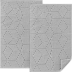 Hotel Quality - 1100GSM, 2 PACK Gray Bathroom Mats [Not a Bath Rug] - 100% Turkish Cotton | Thick | 19"x30" | Washable, Soft Bath Mat Towel for Bathroom Floor, Absorbent Terry Cloth Feet Towels, Gray
