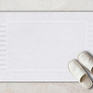 White Classic Bath Mat, Bathroom Floor Towels 6 Pack, 22x34 Inch, Soft Absorbent Non Slip Cotton Linen Rug Set, Ideal for Bathroom, Shower, Bedroom, Kitchen, Hotel, Spa