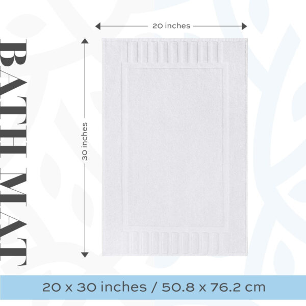 White Classic Bath Mat, Bathroom Floor Towels 6 Pack, 22x34 Inch, Soft Absorbent Non Slip Cotton Linen Rug Set, Ideal for Bathroom, Shower, Bedroom, Kitchen, Hotel, Spa