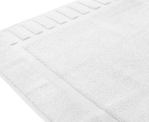 White Classic Bath Mat, Bathroom Floor Towels 6 Pack, 22x34 Inch, Soft Absorbent Non Slip Cotton Linen Rug Set, Ideal for Bathroom, Shower, Bedroom, Kitchen, Hotel, Spa