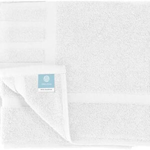 White Classic Bath Mat, Bathroom Floor Towels 6 Pack, 22x34 Inch, Soft Absorbent Non Slip Cotton Linen Rug Set, Ideal for Bathroom, Shower, Bedroom, Kitchen, Hotel, Spa