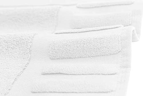 White Classic Bath Mat, Bathroom Floor Towels 6 Pack, 22x34 Inch, Soft Absorbent Non Slip Cotton Linen Rug Set, Ideal for Bathroom, Shower, Bedroom, Kitchen, Hotel, Spa