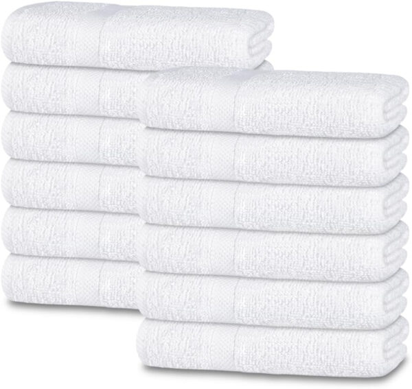 White Classic Bath Mat, Bathroom Floor Towels 6 Pack, 22x34 Inch, Soft Absorbent Non Slip Cotton Linen Rug Set, Ideal for Bathroom, Shower, Bedroom, Kitchen, Hotel, Spa