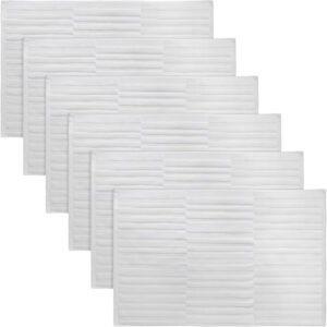 Tranqun 6 Pcs Bath Mat Towel Sets 31.5 x 19.7 Inches Absorbent Cotton Bath Mats for Bathroom Bathmats Washable Soft Fade Resistant Cotton Bath Rug for Shower Bathroom Floor Hotel Spa Bathtub White