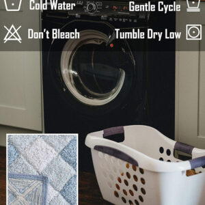 6888db504b6565ae77a746d2f0693813460eb6f8a50f030623f9b.jpg Bathroom Rugs Set 2 Piece Blue Combo Albany Inspired Non-Slip Cotton Bath Mats for Bathroom Floor |Quick Dry Bathroom Mat for Tub Spa Shower|Living Room Entry Way Door Mats |21x32 & 17x34 Inches