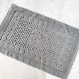 Eeghurt Bath Mats [Not a Bathroom Rug] Cotton Banded Machine Washable Shower Bathroom Floor Towel Terry Towelling Tub Shower Bathroom Mat (Feet Grey)