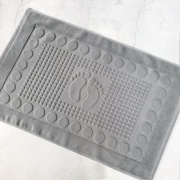 Eeghurt Bath Mats [Not a Bathroom Rug] Cotton Banded Machine Washable Shower Bathroom Floor Towel Terry Towelling Tub Shower Bathroom Mat (Feet Grey)
