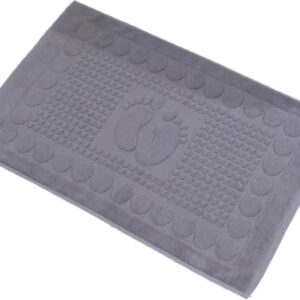 Eeghurt Bath Mats [Not a Bathroom Rug] Cotton Banded Machine Washable Shower Bathroom Floor Towel Terry Towelling Tub Shower Bathroom Mat (Feet Grey)