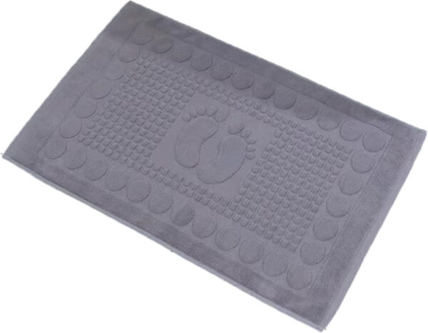 Eeghurt Bath Mats [Not a Bathroom Rug] Cotton Banded Machine Washable Shower Bathroom Floor Towel Terry Towelling Tub Shower Bathroom Mat (Feet Grey)