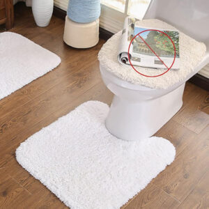 Hand Tufted Cotton Rug Hotel Spa Floor Towel Tub Shower Bath Floor Mat Machine Washable Soft Absorbent Non-Rubber Back Mat (Color 5, U Shaped 19.7x21.7 Inches)