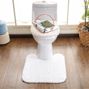 Hand Tufted Cotton Rug Hotel Spa Floor Towel Tub Shower Bath Floor Mat Machine Washable Soft Absorbent Non-Rubber Back Mat (Color 5, U Shaped 19.7x21.7 Inches)