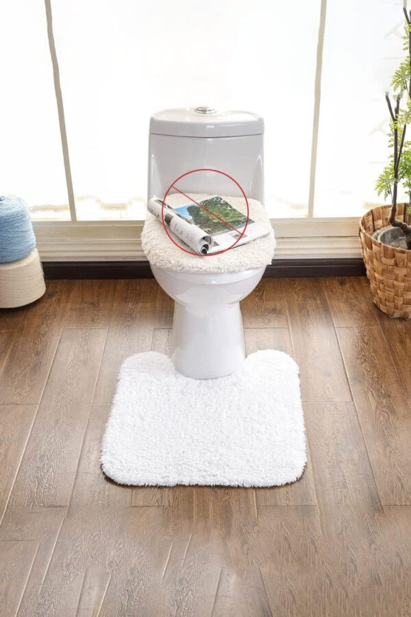 Hand Tufted Cotton Rug Hotel Spa Floor Towel Tub Shower Bath Floor Mat Machine Washable Soft Absorbent Non-Rubber Back Mat (Color 5, U Shaped 19.7x21.7 Inches)