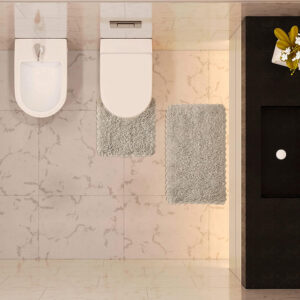 THE BEER VALLEY Bathroom Rugs Set 2 Piece Sand Non-Slip Cotton Tufted Bath Mats for Bathroom Floor |Quick Dry Bathroom Mat for Tub Spa Shower|Living Room Entry Way Door Mats |20x20 & 20x32 Inches