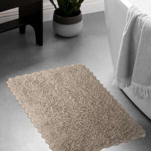 THE BEER VALLEY Bathroom Rugs Set 2 Piece Sand Non-Slip Cotton Tufted Bath Mats for Bathroom Floor |Quick Dry Bathroom Mat for Tub Spa Shower|Living Room Entry Way Door Mats |20x20 & 20x32 Inches