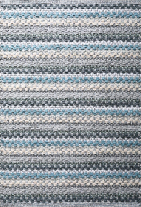 Chenille Bath Mat Rug 24x36 inch - 100% Cotton Soft Absorbent and Machine Washable Shower Bath Rug - Aqua Combo