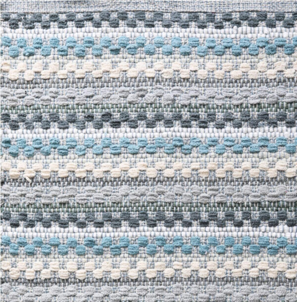Chenille Bath Mat Rug 24x36 inch - 100% Cotton Soft Absorbent and Machine Washable Shower Bath Rug - Aqua Combo