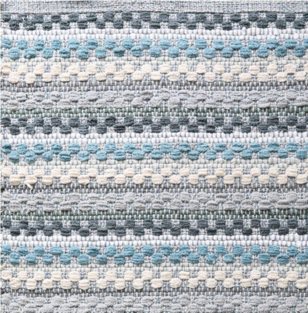 Chenille Bath Mat Rug 24x36 inch - 100% Cotton Soft Absorbent and Machine Washable Shower Bath Rug - Aqua Combo