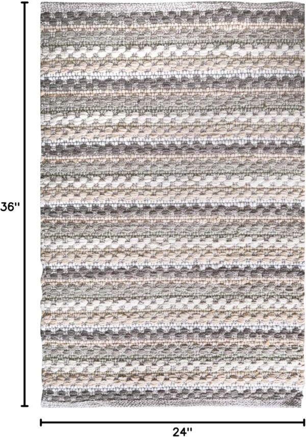 Chenille Bath Mat Rug 24x36 inch - 100% Cotton Soft Absorbent and Machine Washable Shower Bath Rug - Aqua Combo