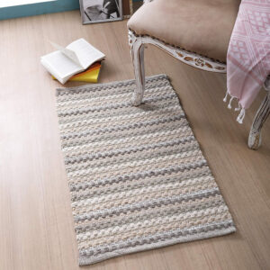 Chenille Bath Mat Rug 24x36 inch - 100% Cotton Soft Absorbent and Machine Washable Shower Bath Rug - Aqua Combo