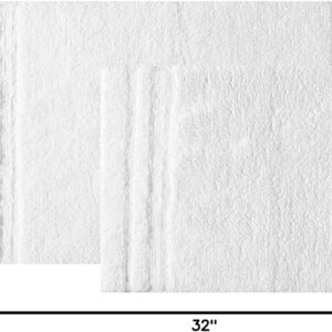 6888deb11f8eb0395ac247c50bb50fb9c734ca1bd14b90b9cb37e.jpg Vera Wang - Bath Rugs, Luxury Bathroom Decor, Soft & Absorbent Cotton Bath Mat (Eden White, 2 Piece)