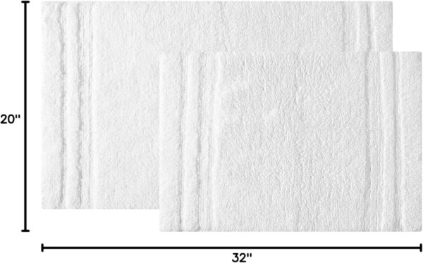 6888deb11f8eb0395ac247c50bb50fb9c734ca1bd14b90b9cb37e.jpg Vera Wang - Bath Rugs, Luxury Bathroom Decor, Soft & Absorbent Cotton Bath Mat (Eden White, 2 Piece)