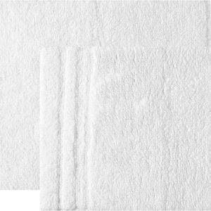 6888deb2aae914b9db23a0f9882276735d12e60bb0628f58a8ff6.jpg Vera Wang - Bath Rugs, Luxury Bathroom Decor, Soft & Absorbent Cotton Bath Mat (Eden White, 2 Piece)