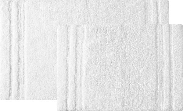6888deb2aae914b9db23a0f9882276735d12e60bb0628f58a8ff6.jpg Vera Wang - Bath Rugs, Luxury Bathroom Decor, Soft & Absorbent Cotton Bath Mat (Eden White, 2 Piece)