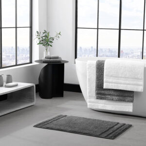6888deb67437025e10fde090bb3379a1e5f7d66e6bbd3541b8934.jpg Vera Wang - Bath Rugs, Luxury Bathroom Decor, Soft & Absorbent Cotton Bath Mat (Eden White, 2 Piece)