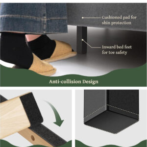 King Size Bed Frame with 56" Headboard - 1000LBS Capacity Support, Velvet Upholstered Wingback Platform Bed Frame, Noise Free, Sturdy Wooden Slat Support