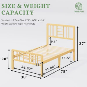 6888f89603c22437331de7a42517305d92e700fad0b4cffd615dd.jpg Bamboo Wood King Size Bed Frame with Headboard and Footboard, 10 Inch Platform King Bed Frame with Steel Slats, Solid Foundation, Easy Assembly, Ample Under-Bed Storage, Noise-Free