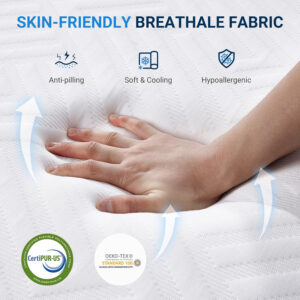 Avenco King Size Mattress, 12 inch King Mattress with Gel Memory Foam, Medium Firm, Mattress in a Box, Pressure Relief & Motion Isolation, CertiPUR-US Certified