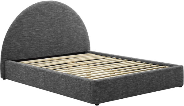 Modway Resort King Size Platform Bed with Arch Shaped Round Headboard in Taupeain-Resistant Performance Velvet King Bed, King Size Bed Frame, Soft Cloud Bed Frame, No Box Spring Needed