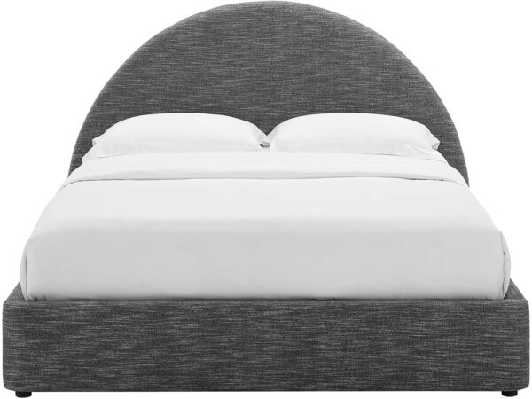 Modway Resort King Size Platform Bed with Arch Shaped Round Headboard in Taupeain-Resistant Performance Velvet King Bed, King Size Bed Frame, Soft Cloud Bed Frame, No Box Spring Needed