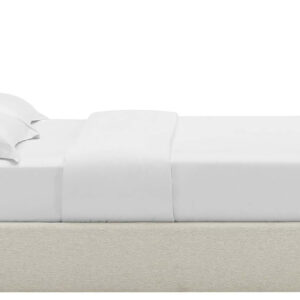 Modway Resort King Size Platform Bed with Arch Shaped Round Headboard in Taupeain-Resistant Performance Velvet King Bed, King Size Bed Frame, Soft Cloud Bed Frame, No Box Spring Needed