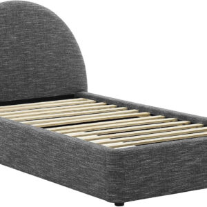 Modway Resort King Size Platform Bed with Arch Shaped Round Headboard in Taupeain-Resistant Performance Velvet King Bed, King Size Bed Frame, Soft Cloud Bed Frame, No Box Spring Needed
