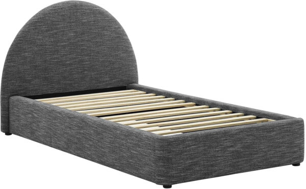 Modway Resort King Size Platform Bed with Arch Shaped Round Headboard in Taupeain-Resistant Performance Velvet King Bed, King Size Bed Frame, Soft Cloud Bed Frame, No Box Spring Needed