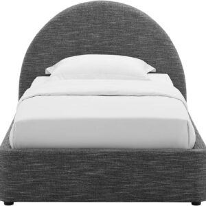 Modway Resort King Size Platform Bed with Arch Shaped Round Headboard in Taupeain-Resistant Performance Velvet King Bed, King Size Bed Frame, Soft Cloud Bed Frame, No Box Spring Needed