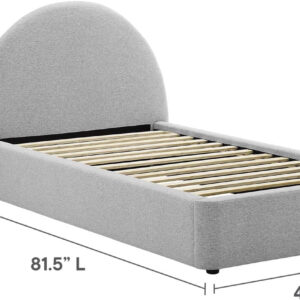Modway Resort King Size Platform Bed with Arch Shaped Round Headboard in Taupeain-Resistant Performance Velvet King Bed, King Size Bed Frame, Soft Cloud Bed Frame, No Box Spring Needed