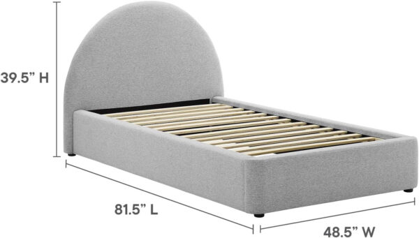Modway Resort King Size Platform Bed with Arch Shaped Round Headboard in Taupeain-Resistant Performance Velvet King Bed, King Size Bed Frame, Soft Cloud Bed Frame, No Box Spring Needed