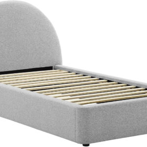 Modway Resort King Size Platform Bed with Arch Shaped Round Headboard in Taupeain-Resistant Performance Velvet King Bed, King Size Bed Frame, Soft Cloud Bed Frame, No Box Spring Needed