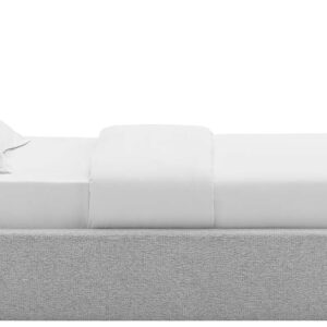 Modway Resort King Size Platform Bed with Arch Shaped Round Headboard in Taupeain-Resistant Performance Velvet King Bed, King Size Bed Frame, Soft Cloud Bed Frame, No Box Spring Needed