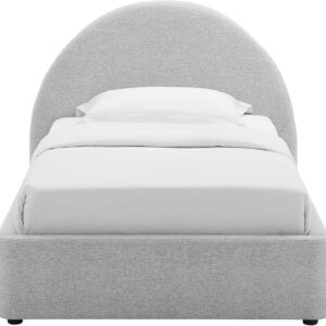 Modway Resort King Size Platform Bed with Arch Shaped Round Headboard in Taupeain-Resistant Performance Velvet King Bed, King Size Bed Frame, Soft Cloud Bed Frame, No Box Spring Needed