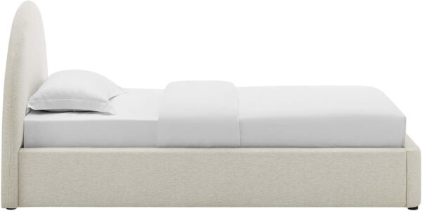 Modway Resort King Size Platform Bed with Arch Shaped Round Headboard in Taupeain-Resistant Performance Velvet King Bed, King Size Bed Frame, Soft Cloud Bed Frame, No Box Spring Needed