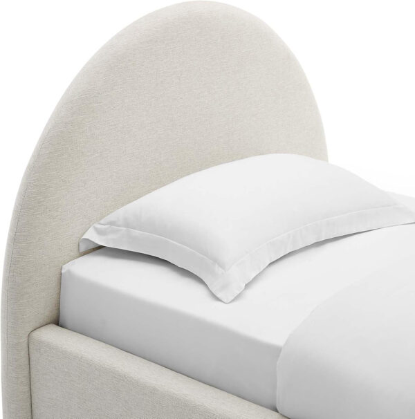 Modway Resort King Size Platform Bed with Arch Shaped Round Headboard in Taupeain-Resistant Performance Velvet King Bed, King Size Bed Frame, Soft Cloud Bed Frame, No Box Spring Needed