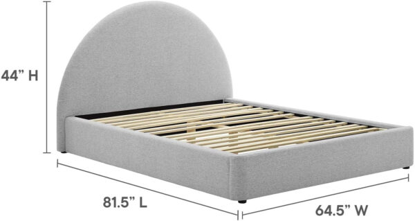 Modway Resort King Size Platform Bed with Arch Shaped Round Headboard in Taupeain-Resistant Performance Velvet King Bed, King Size Bed Frame, Soft Cloud Bed Frame, No Box Spring Needed