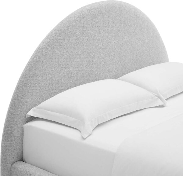 Modway Resort King Size Platform Bed with Arch Shaped Round Headboard in Taupeain-Resistant Performance Velvet King Bed, King Size Bed Frame, Soft Cloud Bed Frame, No Box Spring Needed