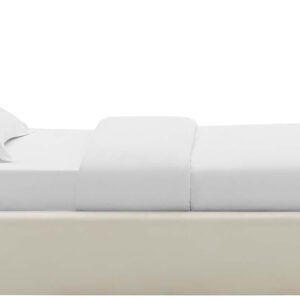 Modway Resort King Size Platform Bed with Arch Shaped Round Headboard in Taupeain-Resistant Performance Velvet King Bed, King Size Bed Frame, Soft Cloud Bed Frame, No Box Spring Needed